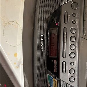 Sony Boombox with Black/Silver Design CD/radio cassette(does not work) CFD-S07CP